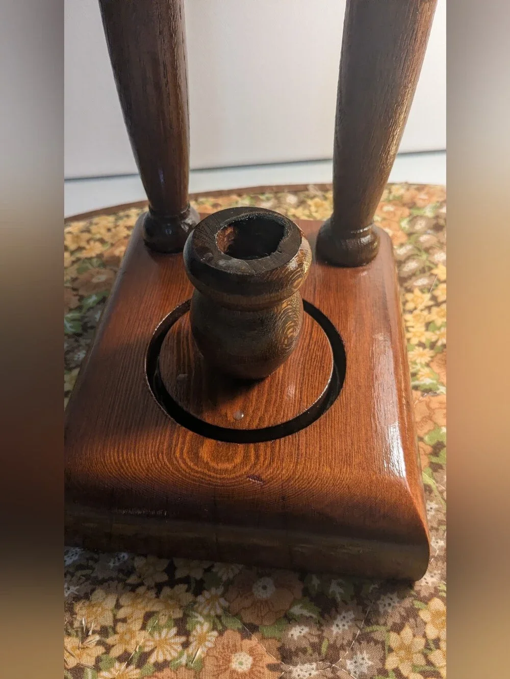 Cabincore Classic Dark Wood Hurricane Candle Holder - Dark Brown